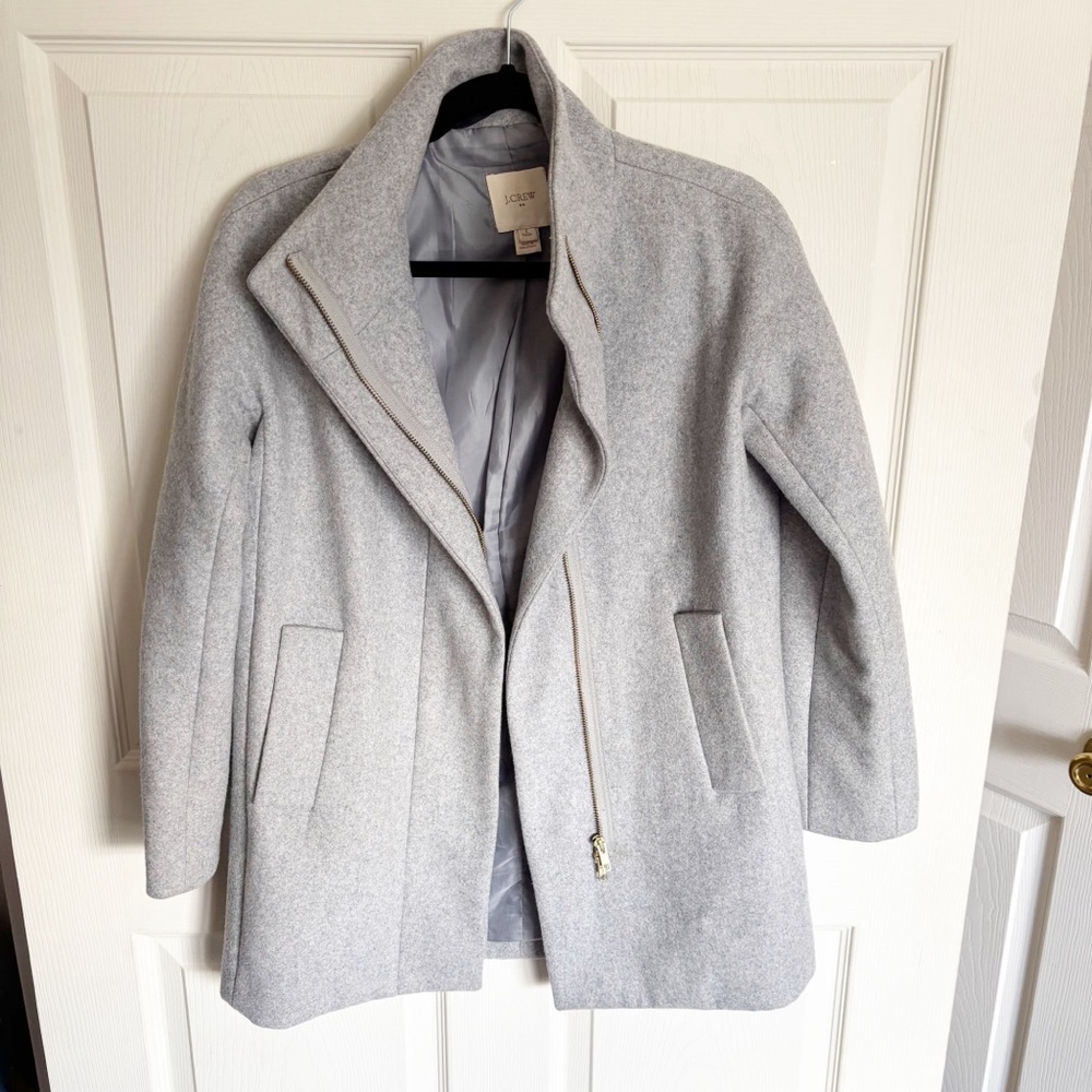 J. Crew Gray Cocoon Coat Size 2 Petite - Picture 3 of 7